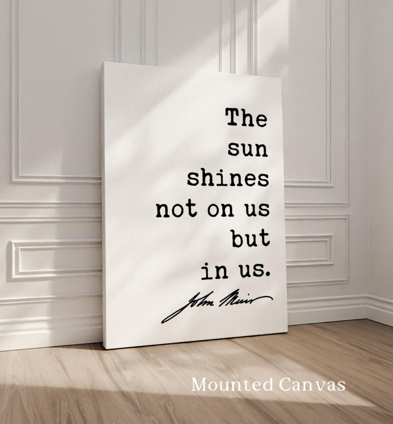 The sun shines not on us but in us. - John Muir Quote Typography Art Print • Nature Lover - Image 2
