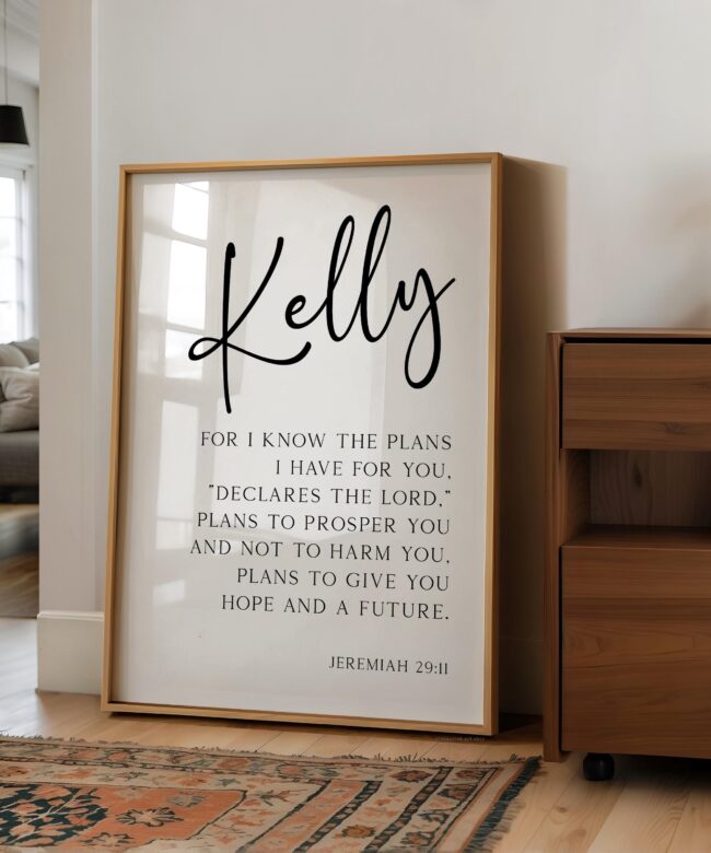 For I Know The Plans I Have For You • Jeremiah 29:11 • Personalized Typography Art Print