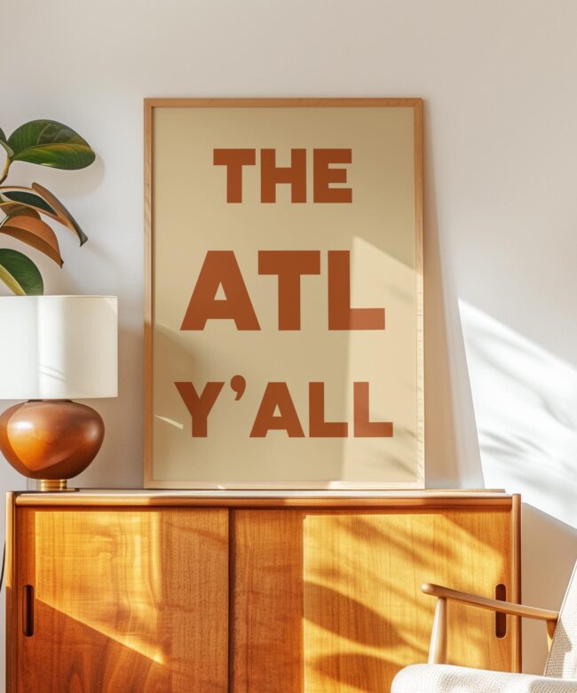 The ATL Y'all Minimalist Typography Art Print • Atlanta, Georgia • ATL • History • Culture • Mid-Century