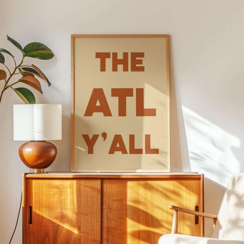 The ATL Y'all Minimalist Typography Art Print • Atlanta, Georgia • ATL • History • Culture • Mid-Century