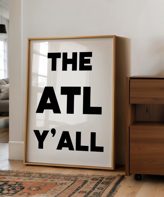 The ATL Y'all Minimalist Typography Art Print • Atlanta, Georgia