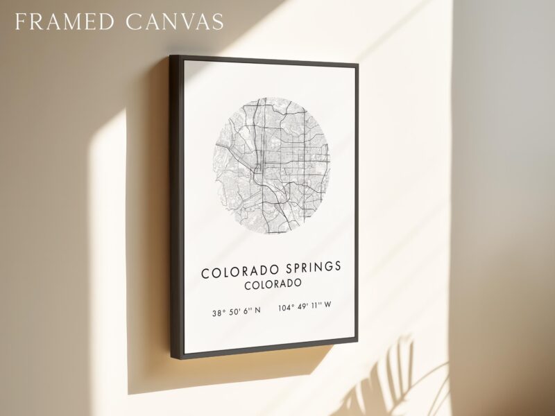 Colorado Springs with Map and GPS Minimalist Typography Art Print - Image 3