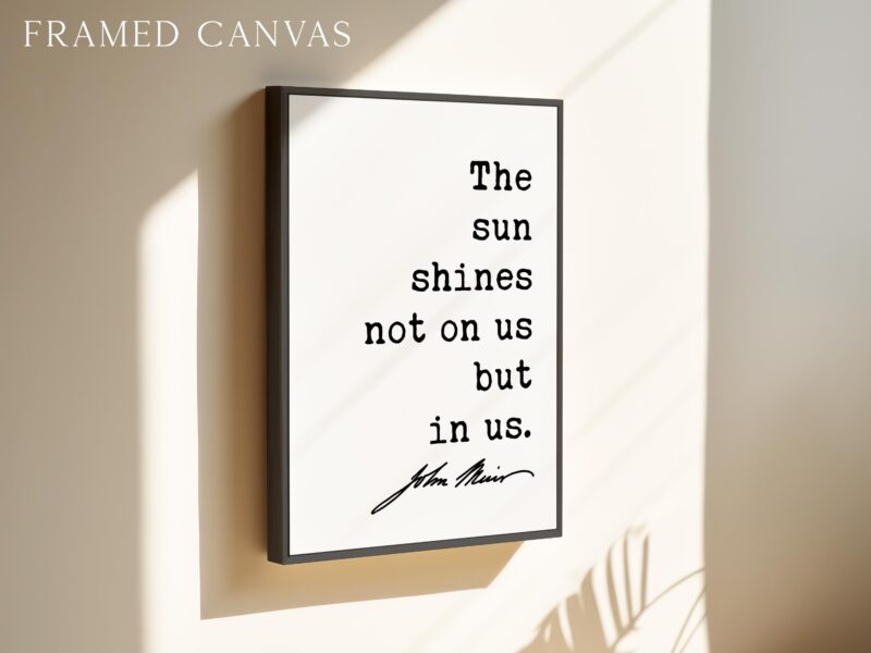 The sun shines not on us but in us. - John Muir Quote Typography Art Print • Nature Lover - Image 3
