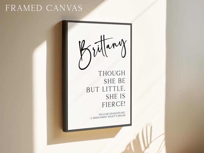Though she be but little, she is fierce! Personalized Typography Art Print •  William Shakespeare, A Midsummer Night’s Dream - Image 3