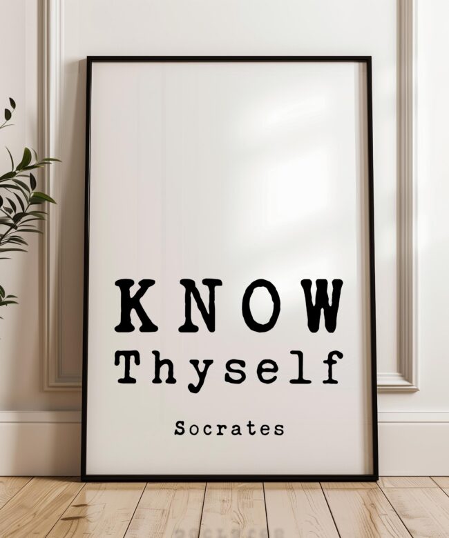 Know Thyself • Socrates Quote • Typography Art Print • Stoic Philosophy