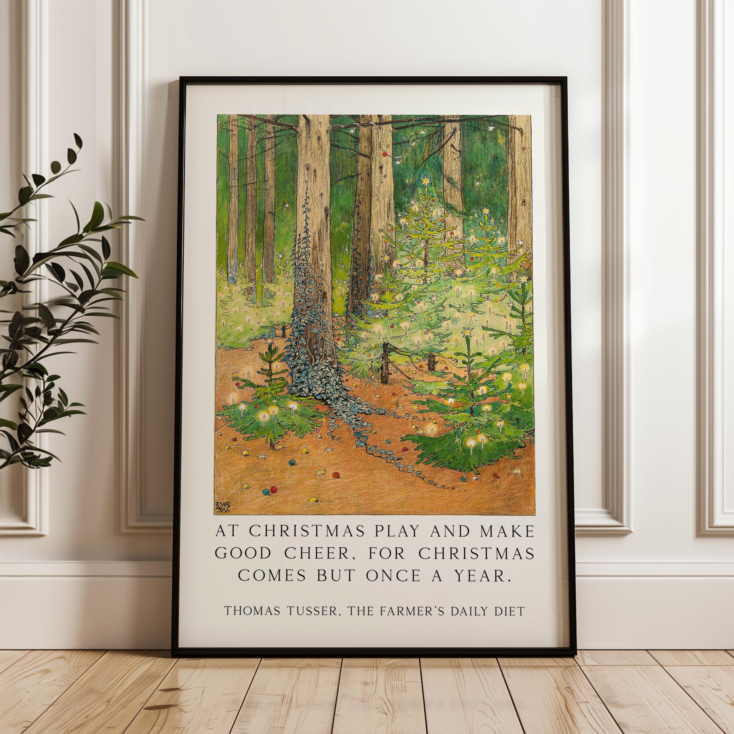 Vintage Art Print – “At Christmas Play and Make Good Cheer” – 1898 Wenckebach Forest Painting - Image 8